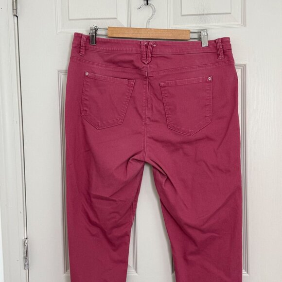 Curve Appeal Jeans Womens 16 High Rise Stretch Casual Pink Minimalist Jegging - Picture 5 of 12